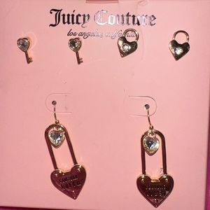 Set of 3 juicy couture earrings “couture queen”